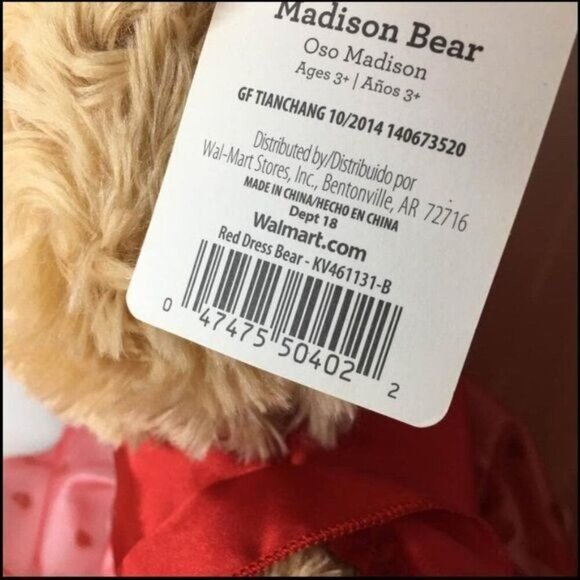 Dan Dee Valentine Princess Madison Bear Love Plush New - Picture 5 of 10